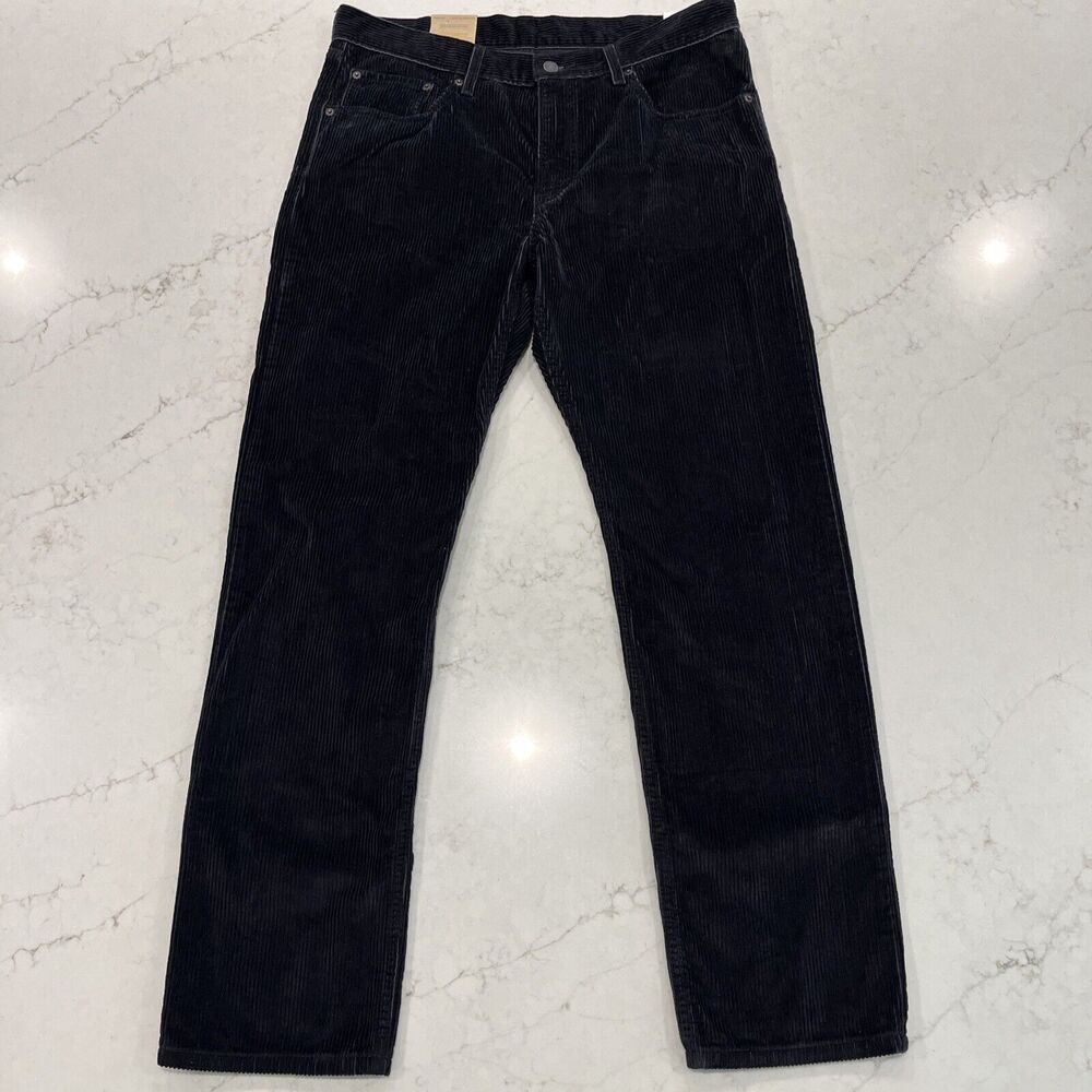 Levis NEW Corduroy Pants Womens 32 X 30 Straight Leg Irregular Black Cotton